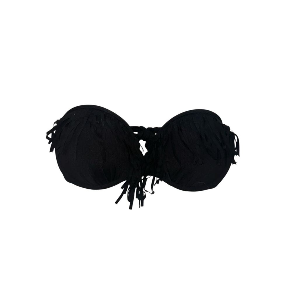 Arizona Jean Company Black Fringe Bandeau Bikini Top